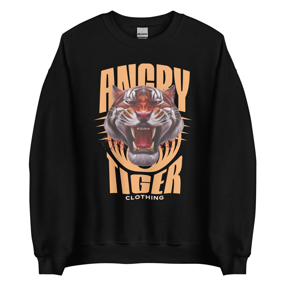 Angry Tiger - AI Unisex Crew Neck Sweatshirt