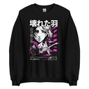 Anime Broken Wings - Neon Japanese Style Unisex Crew Neck Sweatshirt