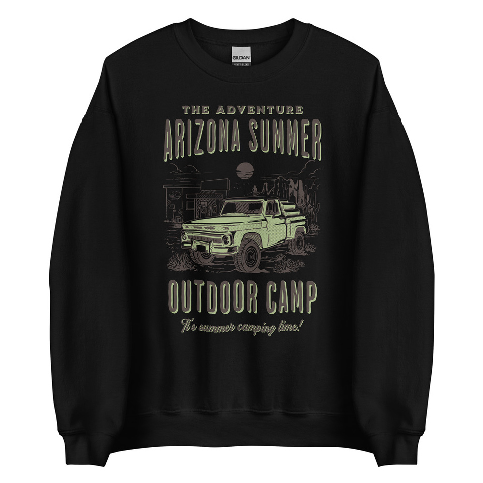 Arizona Outdoor Camp - Classic Truck Unisex Crew Neck Sweatshirt