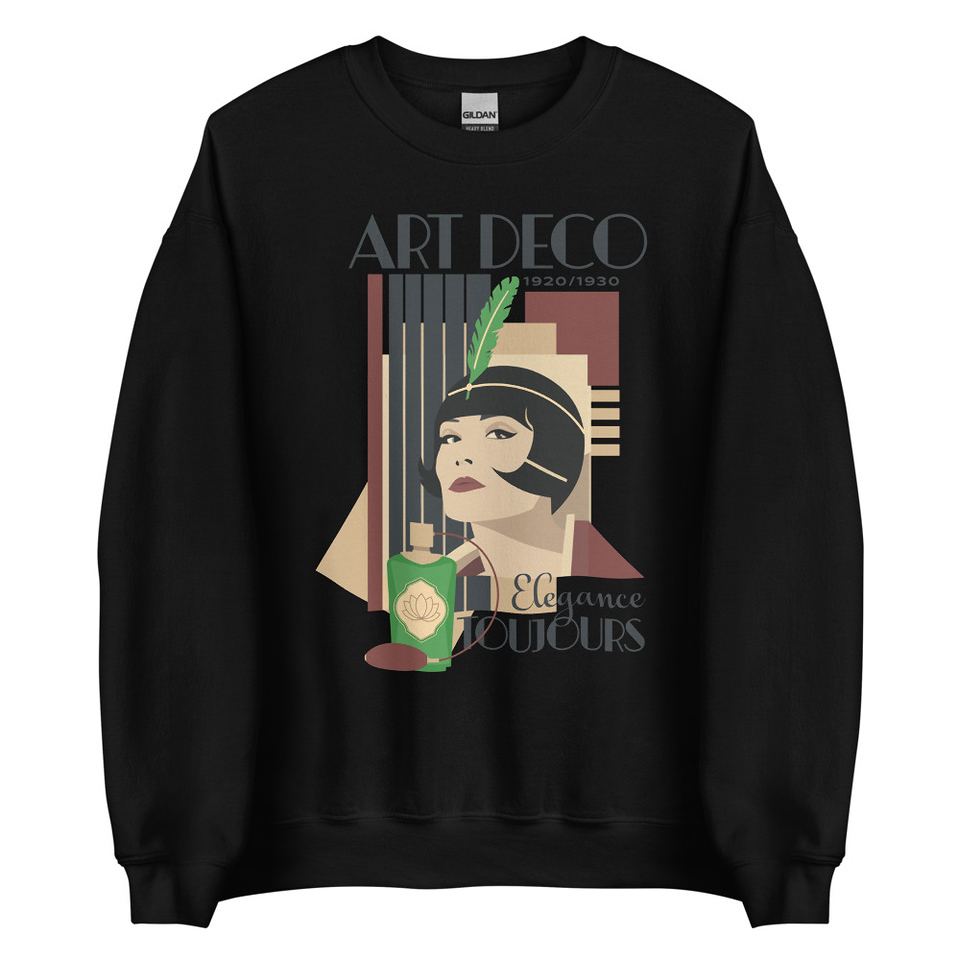 Art Deco Elegance Toujours Unisex Crew Neck Sweatshirt