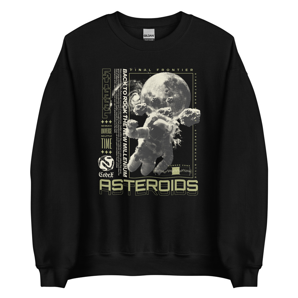 Asteroids Unisex Crew Neck Sweatshirt