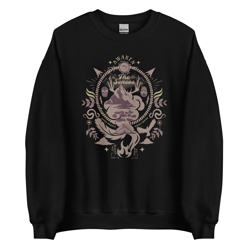 Awaken The Senses - Coffee Beans Unisex Crew Neck Sweatshirt