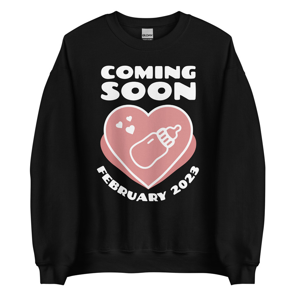 Baby Announcement - Feeding Bottle Unisex Crew Neck Sweatshirt