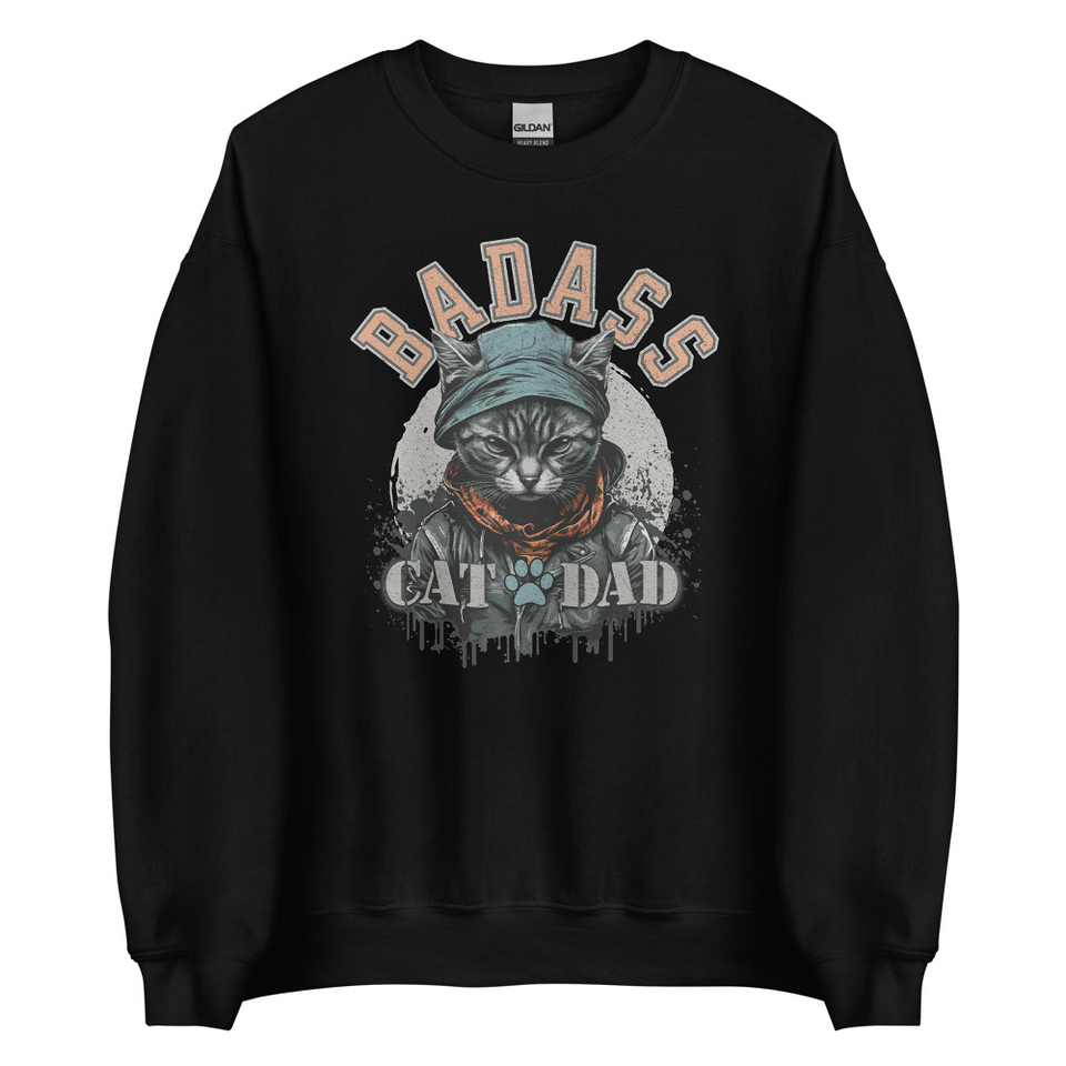 BADASS CAT DAT Unisex Crew Neck Sweatshirt