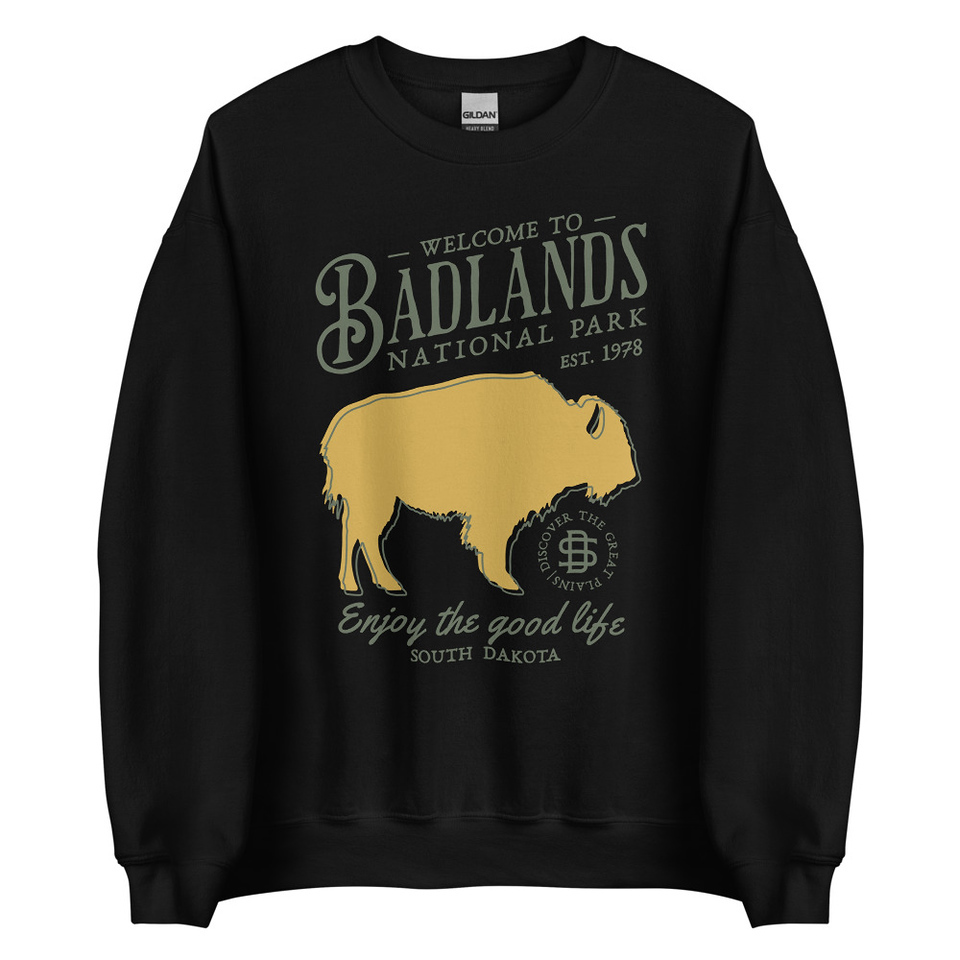 Badlands National Park - Bison Unisex Crew Neck Sweatshirt