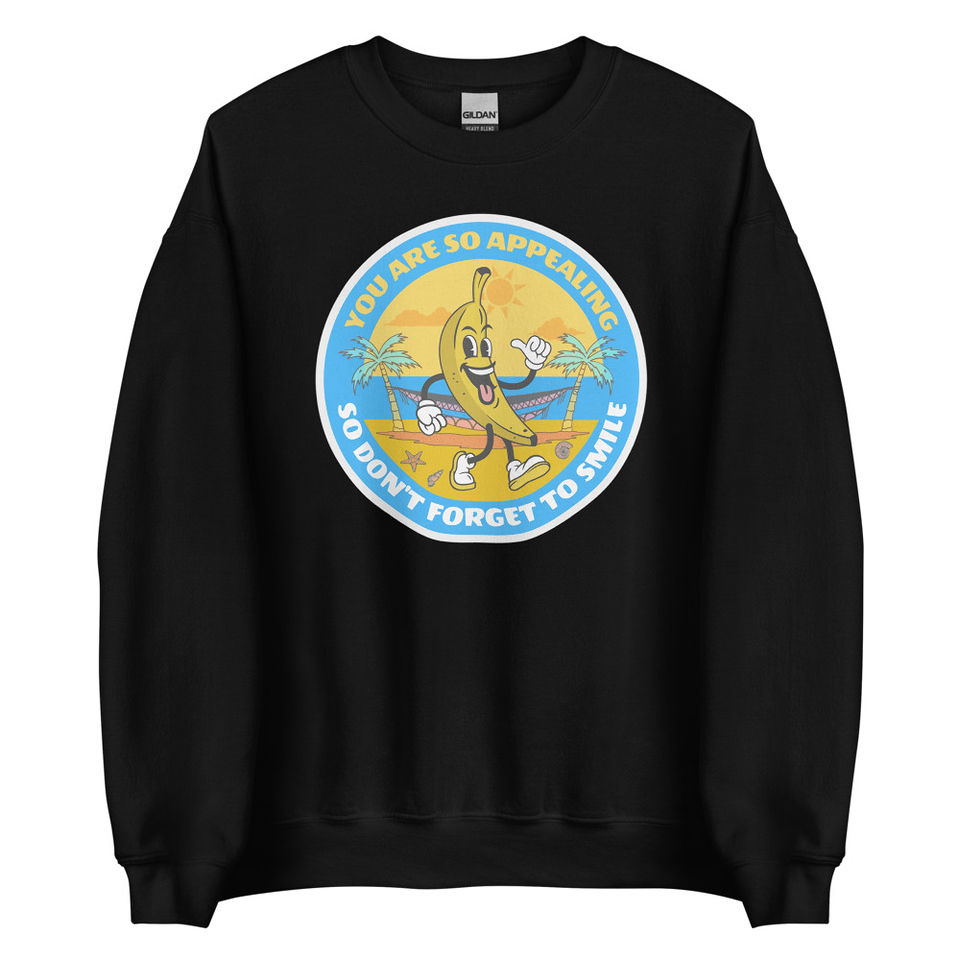 Banana project _-) Unisex Crew Neck Sweatshirt