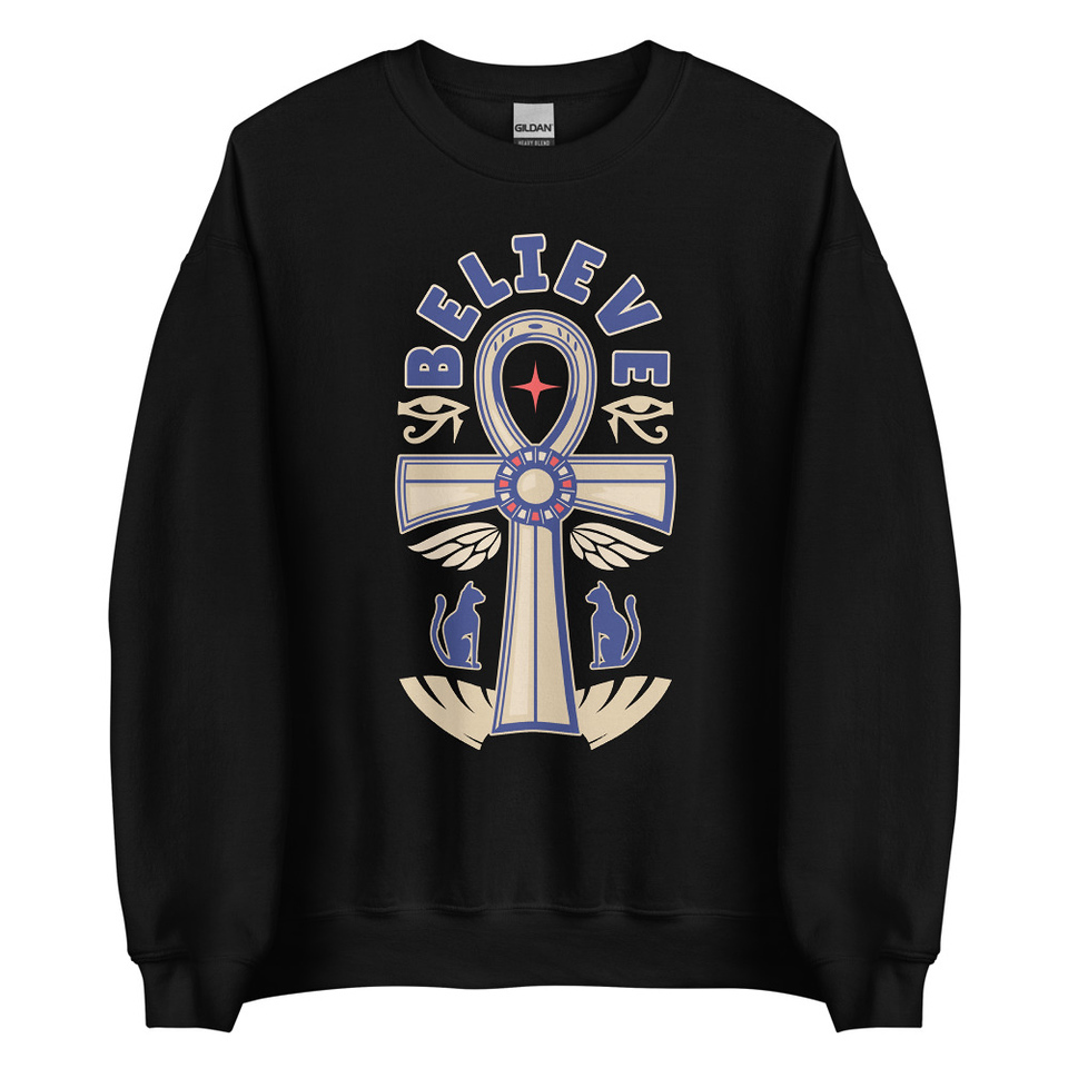 Believe  - Faith Symbol Unisex Crew Neck Sweatshirt