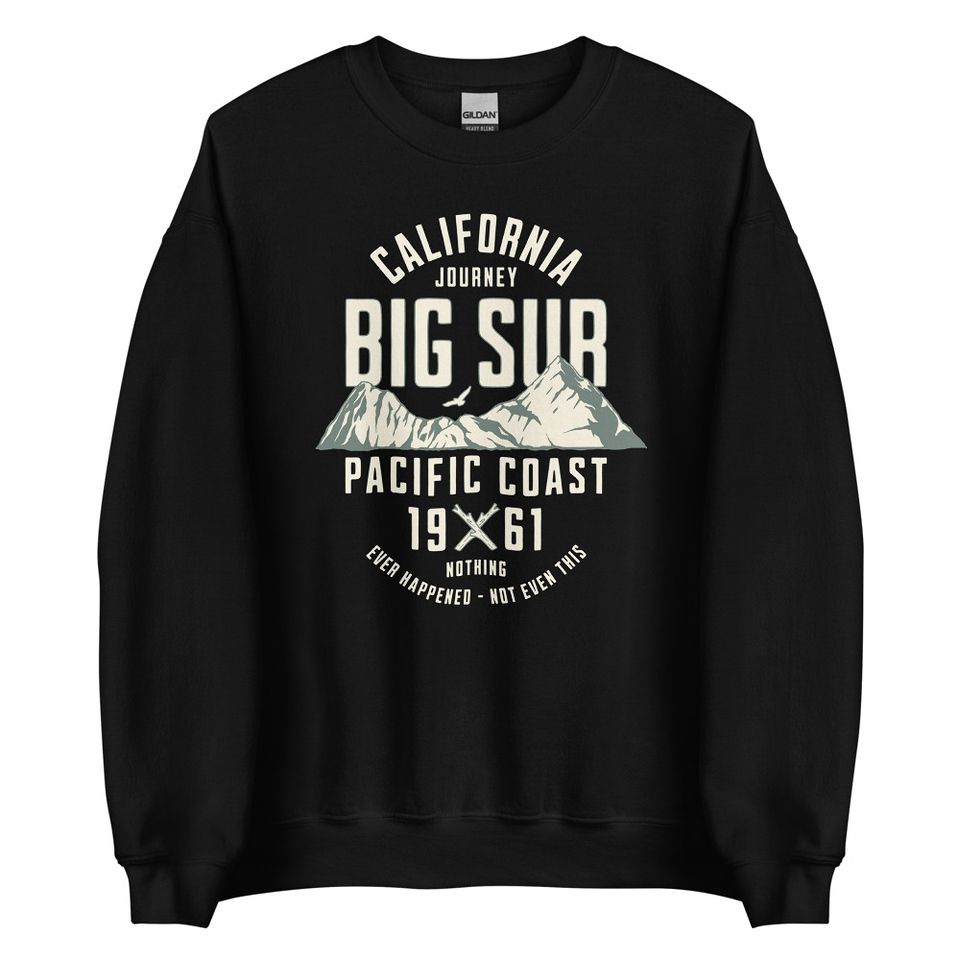 Big Sur - Outdoor Mountain Unisex Crew Neck Sweatshirt