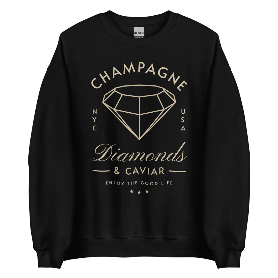 Black Diamonds - Elegant Unisex Crew Neck Sweatshirt