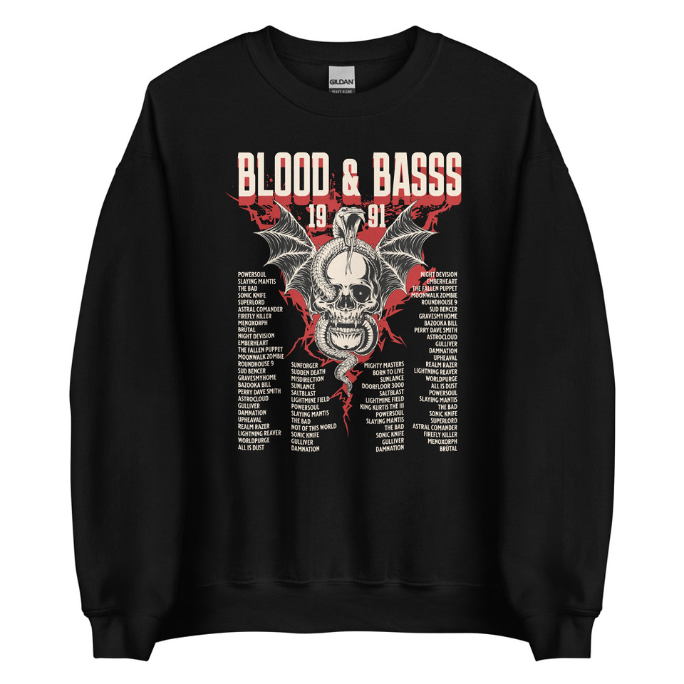 Blood & Basss - Snake and Skull Unisex Crew Neck Sweatshirt