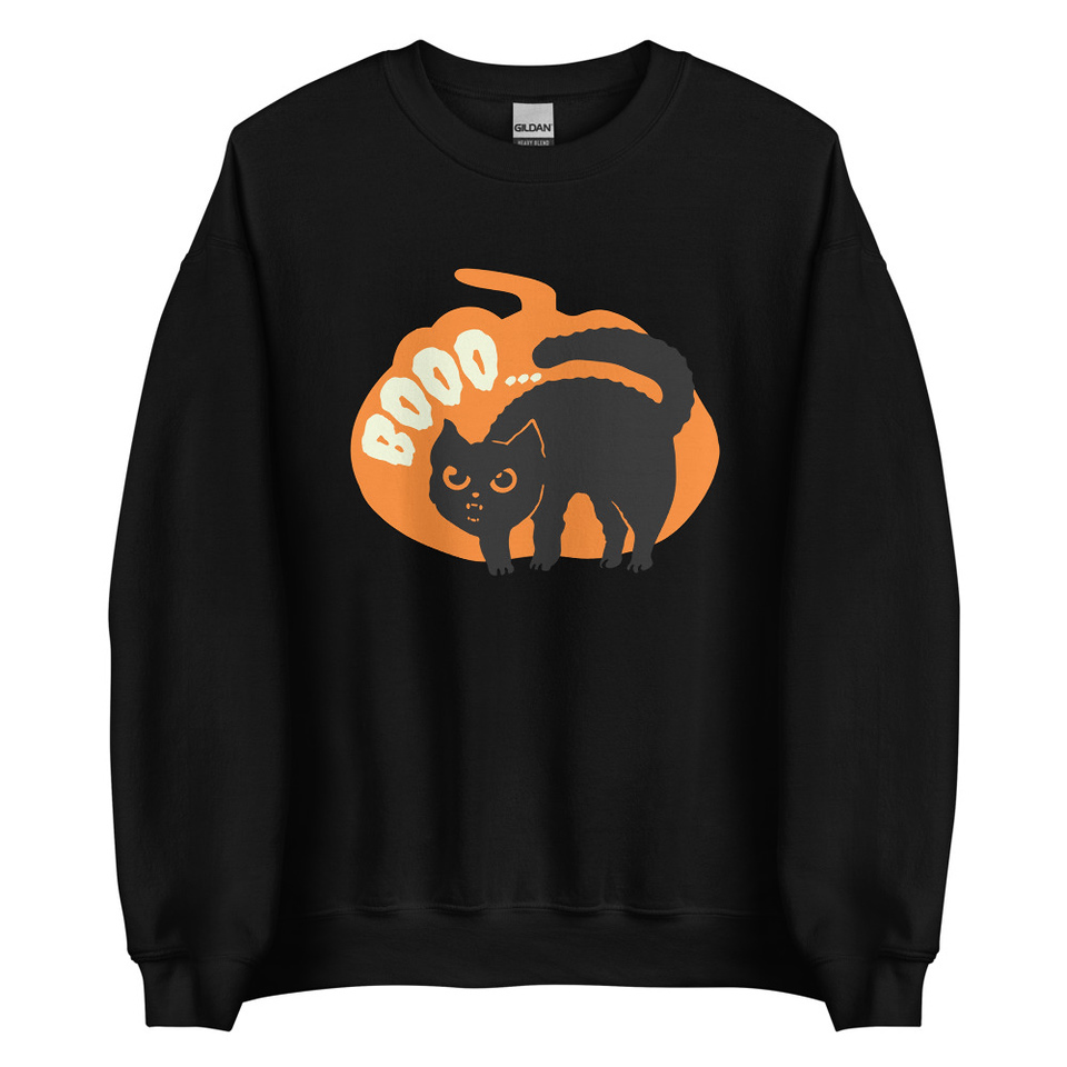 Boo - Scay Cute Cat Unisex Crew Neck Sweatshirt
