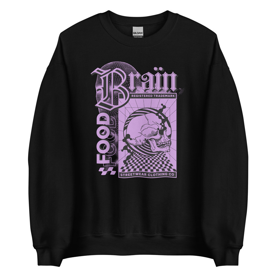 Brain Food - Y2K Skull Streetwear Unisex Crew Neck Sweatshirt