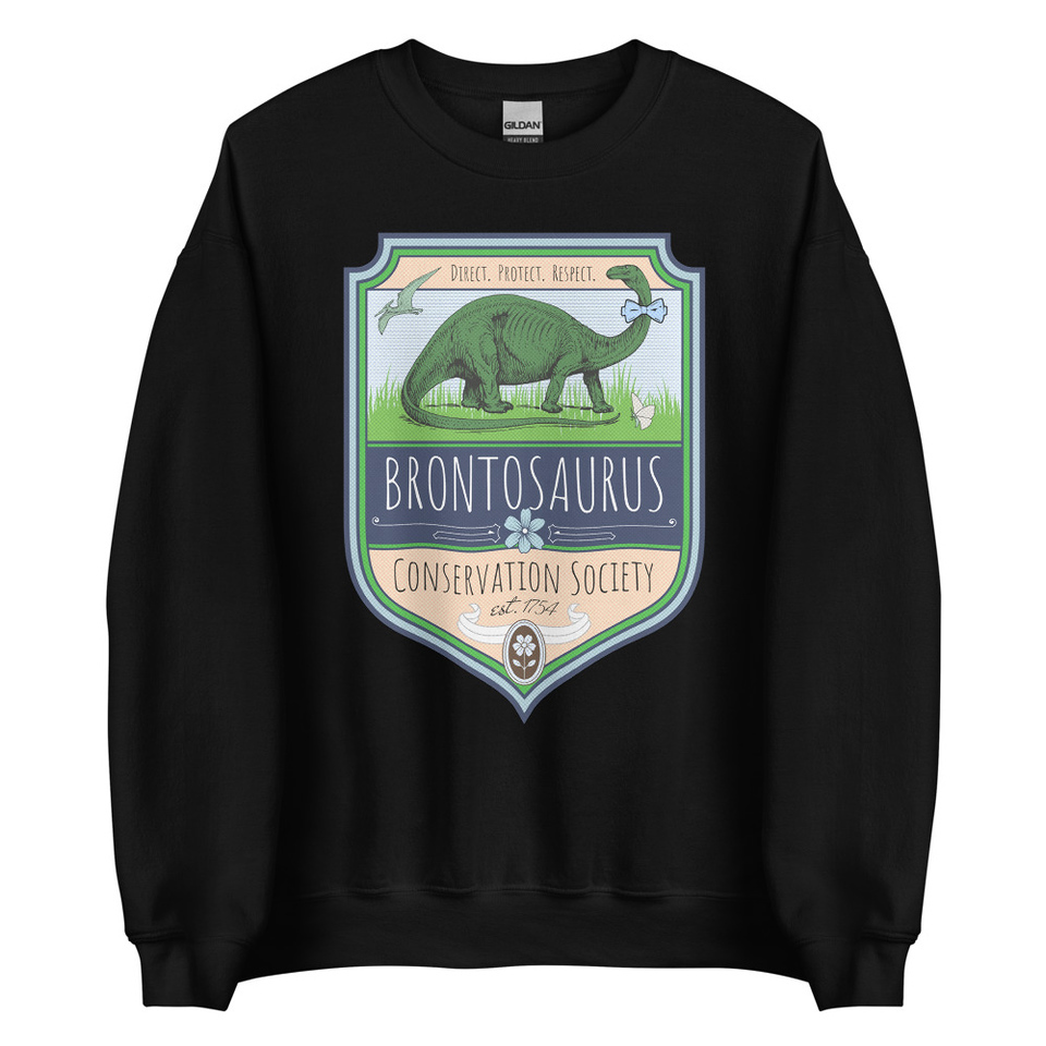 Brontosaurus Conservation Society Unisex Crew Neck Sweatshirt