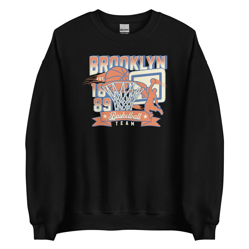 Brooklyn Basketball Team - Athletic Sports Unisex Crew Neck Sweatshirt