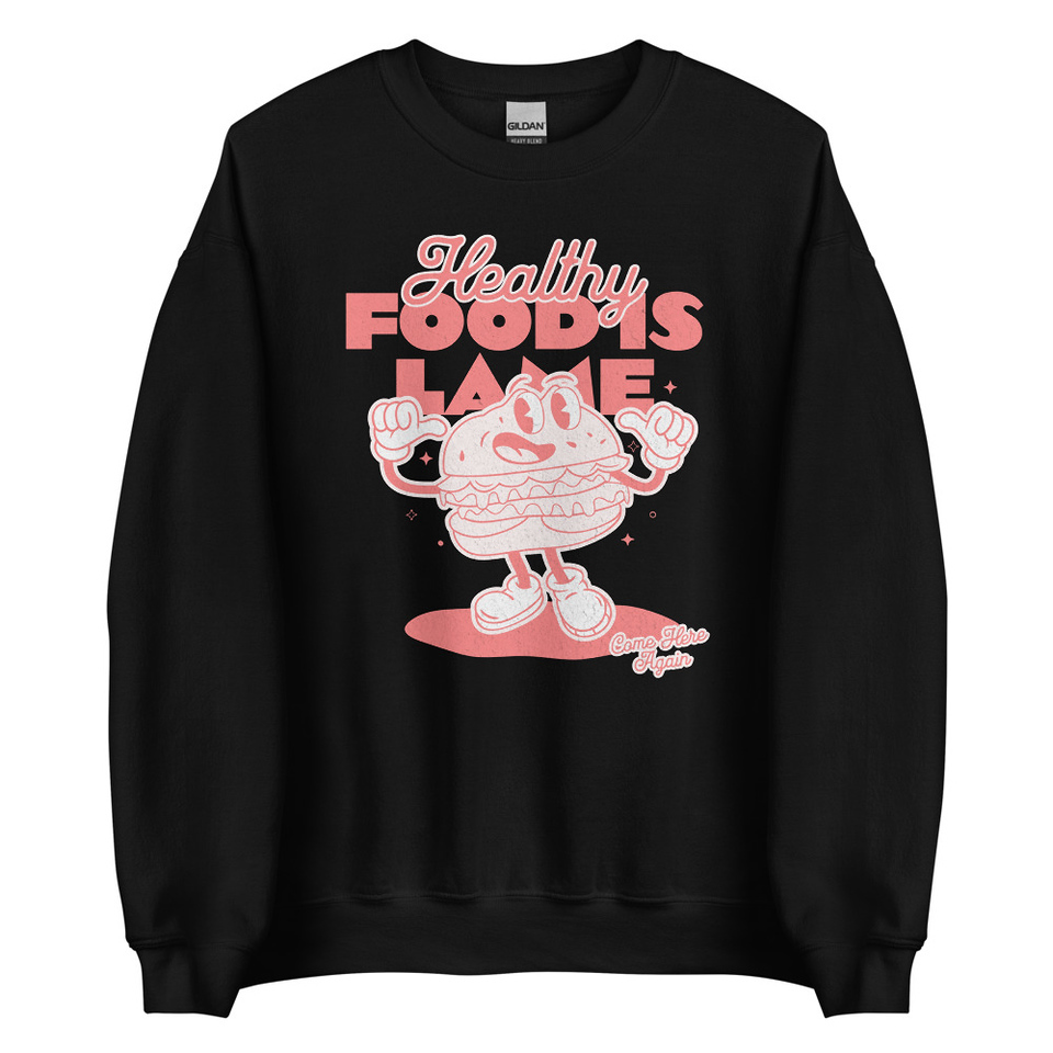 Burger Mascot Unisex Crew Neck Sweatshirt