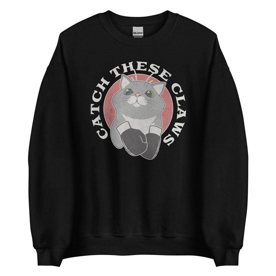 Catch These Claws - Cute Cat Unisex Crew Neck Sweatshirt