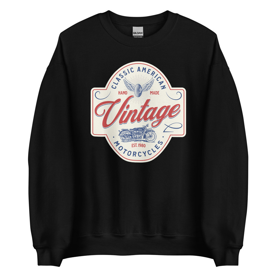 Classic American Motorcyles - Vintage Unisex Crew Neck Sweatshirt