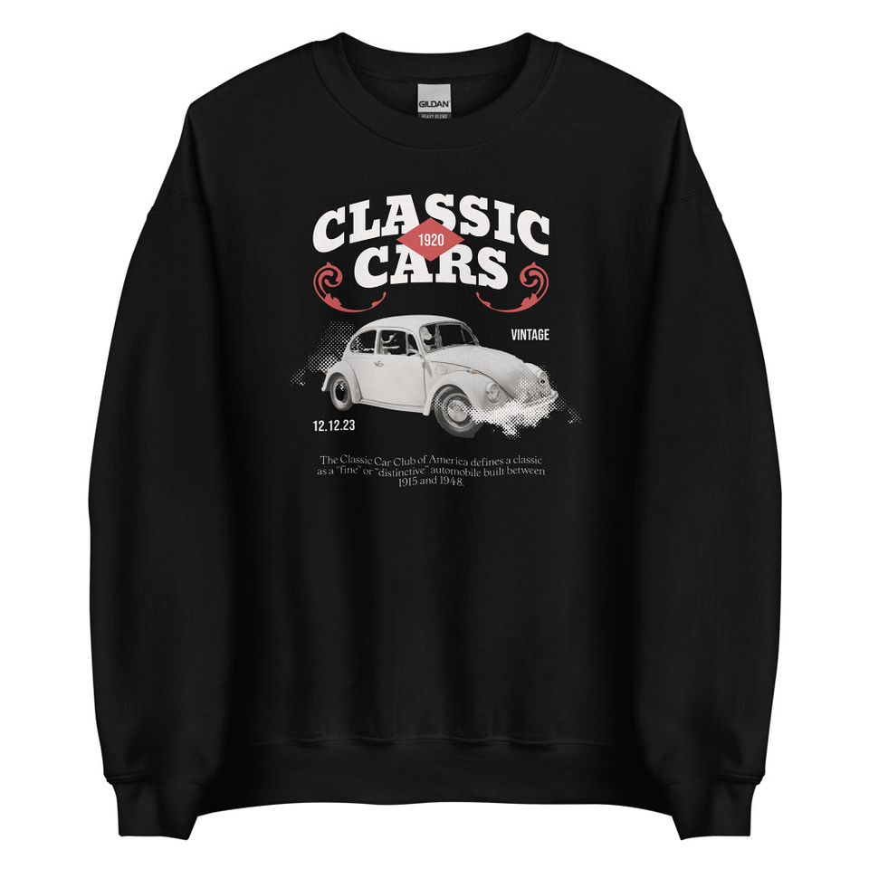 Classic Cars Unisex Crew Neck Sweatshirt