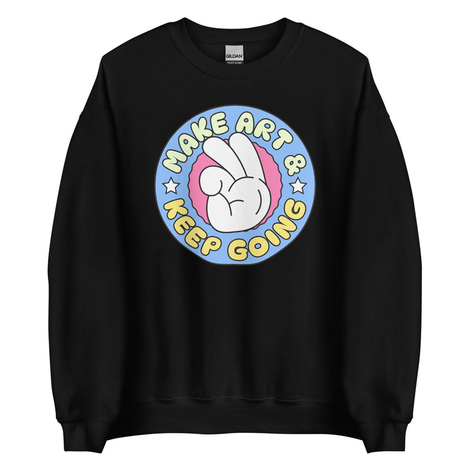 Colorful Fun Retro Style Badge Unisex Crew Neck Sweatshirt