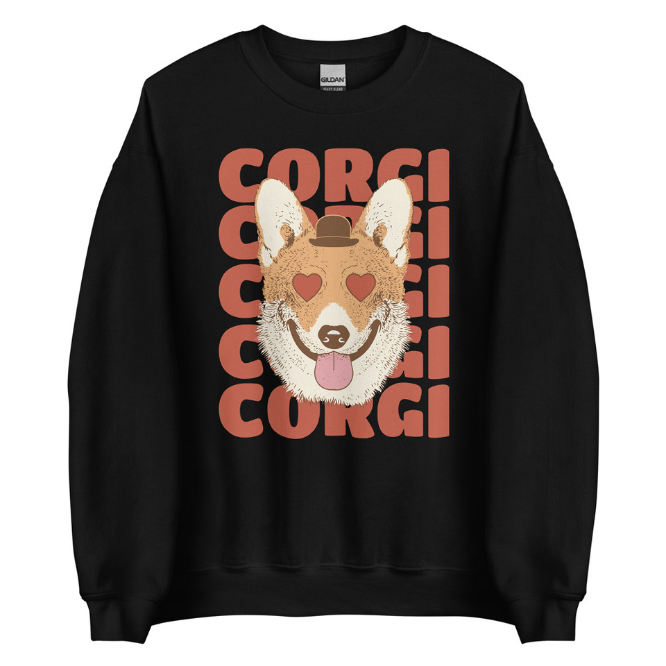 Corgi Loves - Cute Dog Unisex Crew Neck Sweatshirt