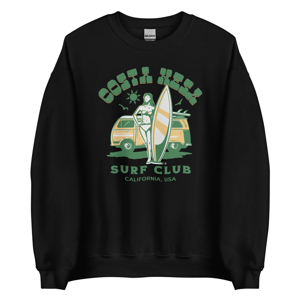 Costa Mesa Surf Club - Campervan Unisex Crew Neck Sweatshirt