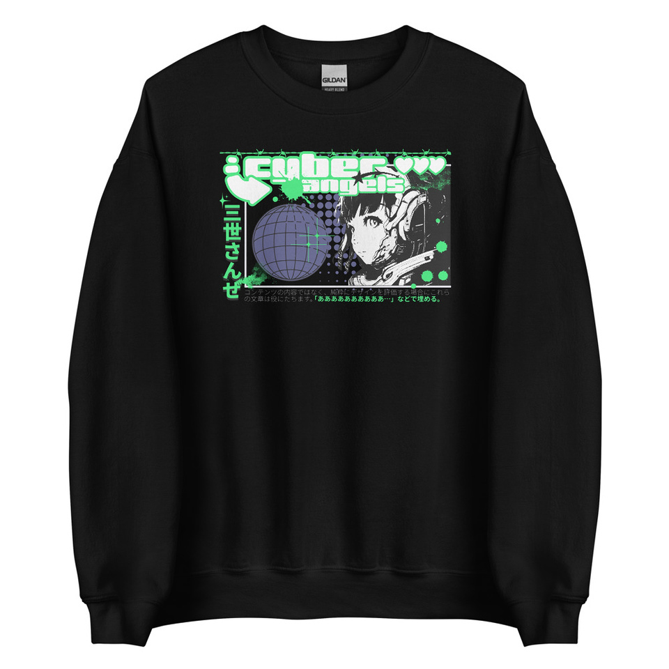 Cyber Angels - Y2k Girl Anime Unisex Crew Neck Sweatshirt