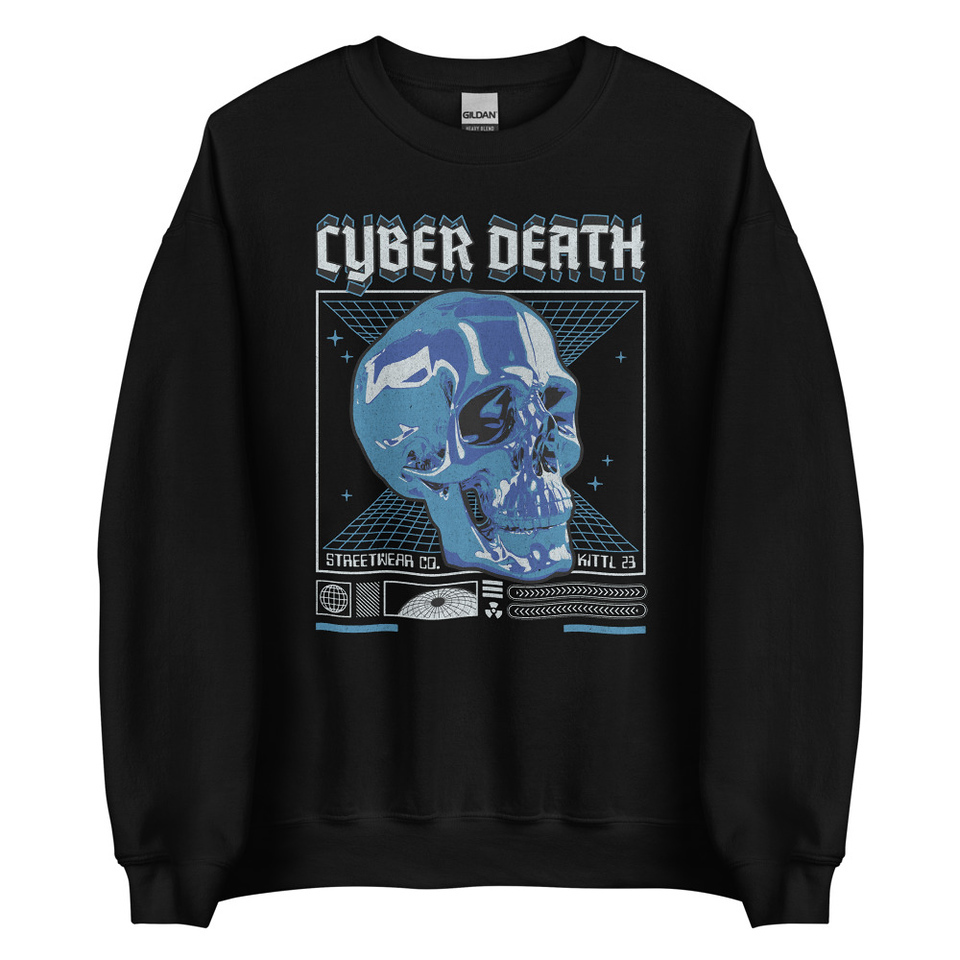 Cyber Death - Skull Unisex Crew Neck Sweatshirt