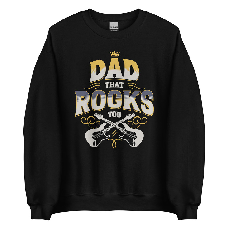 Dad That Rocks You - Electric Guitar Unisex Crew Neck Sweatshirt