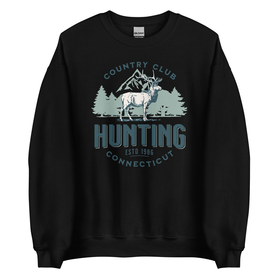 Deer Hunting Country Club  Unisex Crew Neck Sweatshirt