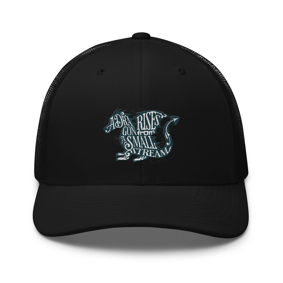 A Dragon Rises - Typographic Lettering Retro Trucker Hat