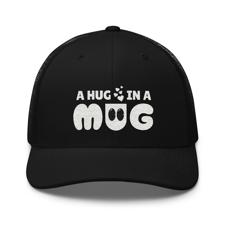 A Hug in a Mug - Funny Cartoon Retro Trucker Hat