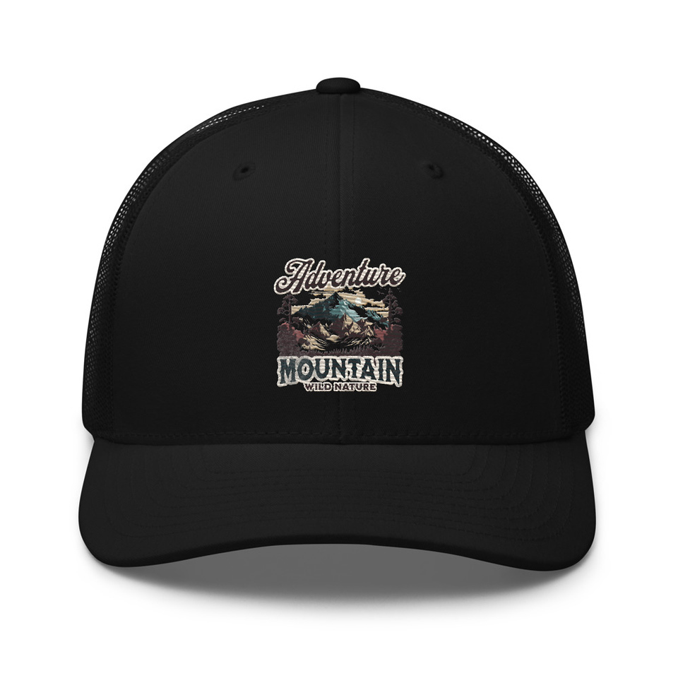 Adventure Mountain Wild Nature Retro Trucker Hat