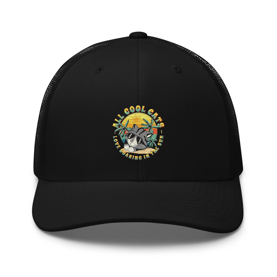 All Cool Cats - Sunset Beach Retro Trucker Hat