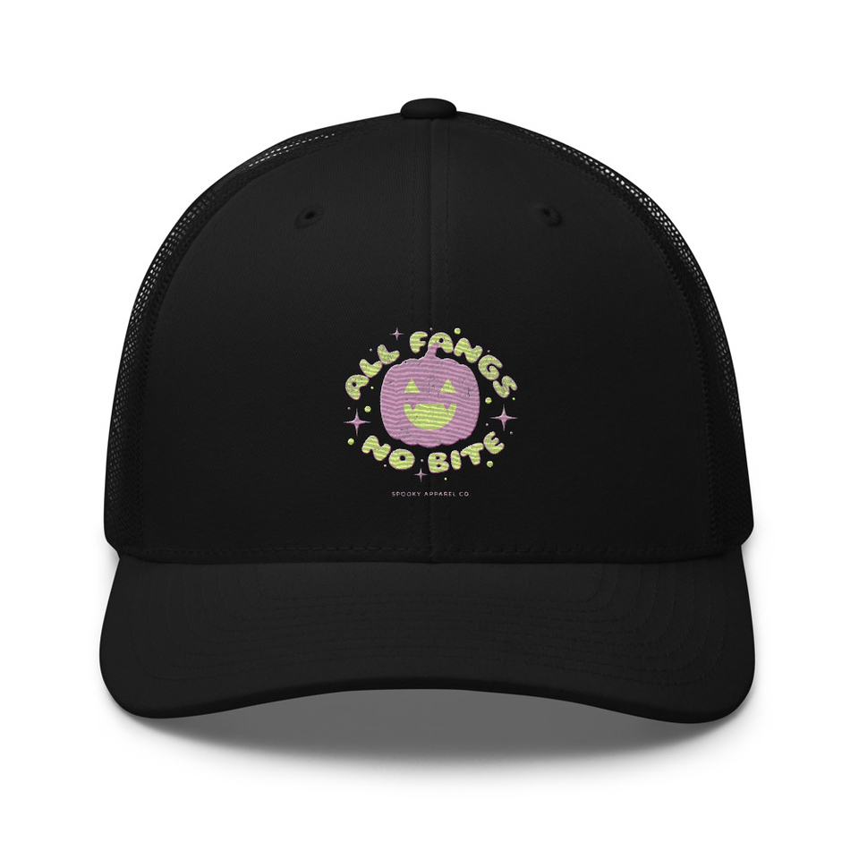 All Fangs No Bite - Halloween Retro Trucker Hat