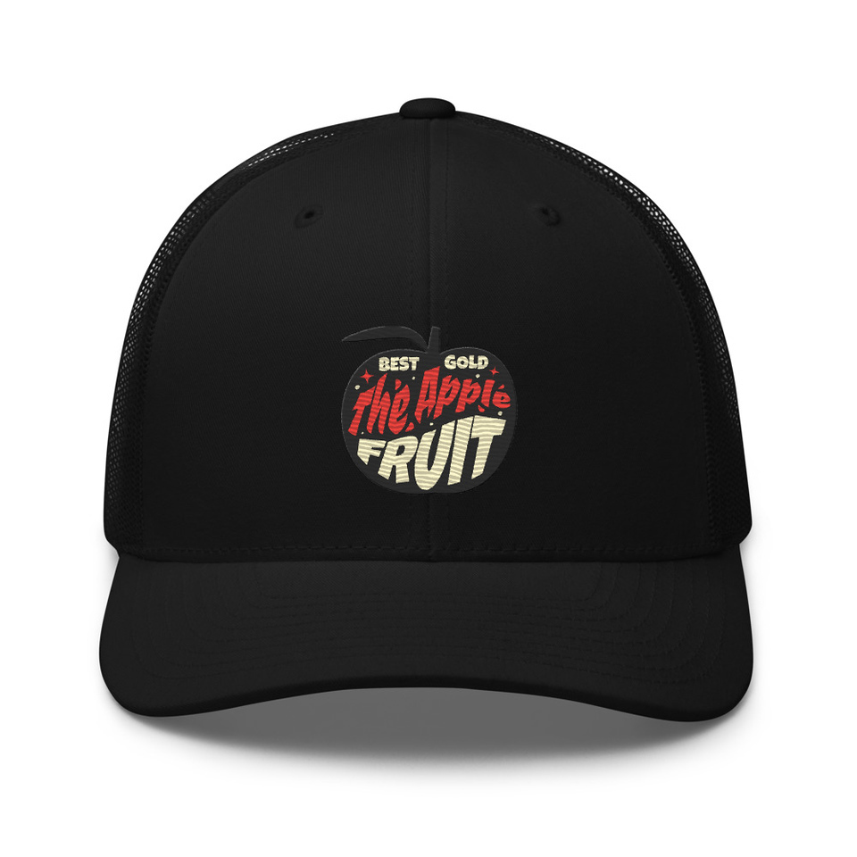 Apple Fruit - Typographic Lettering Retro Trucker Hat