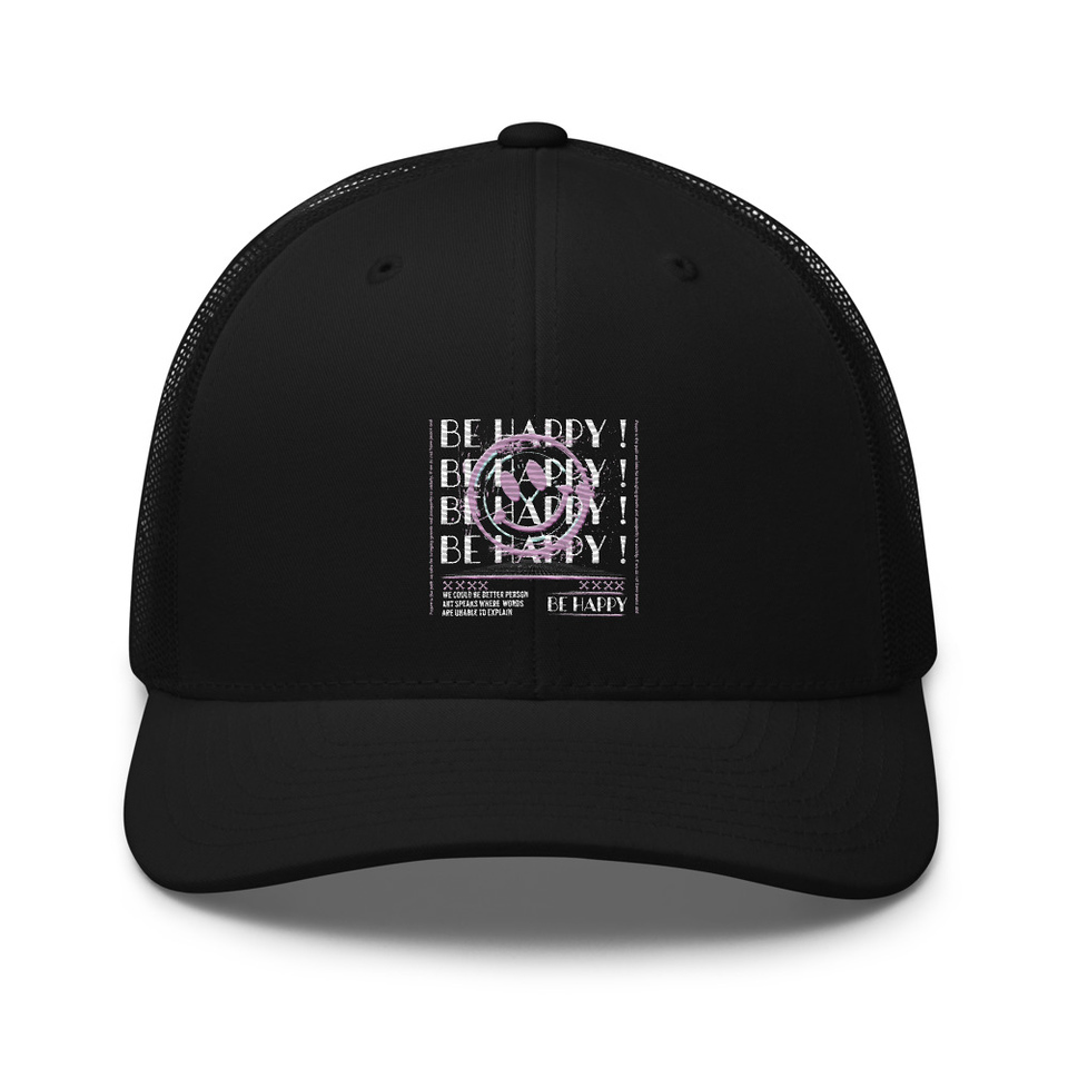 Be Happy ! Retro Trucker Hat