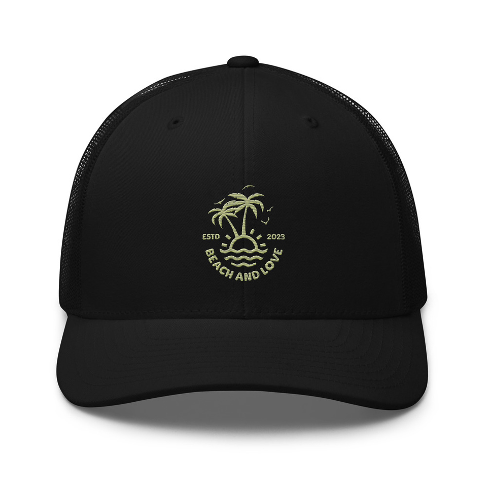 Beach and Love Retro Trucker Hat