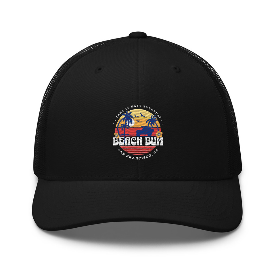 Beach Bum - Sunset Surfing Retro Trucker Hat