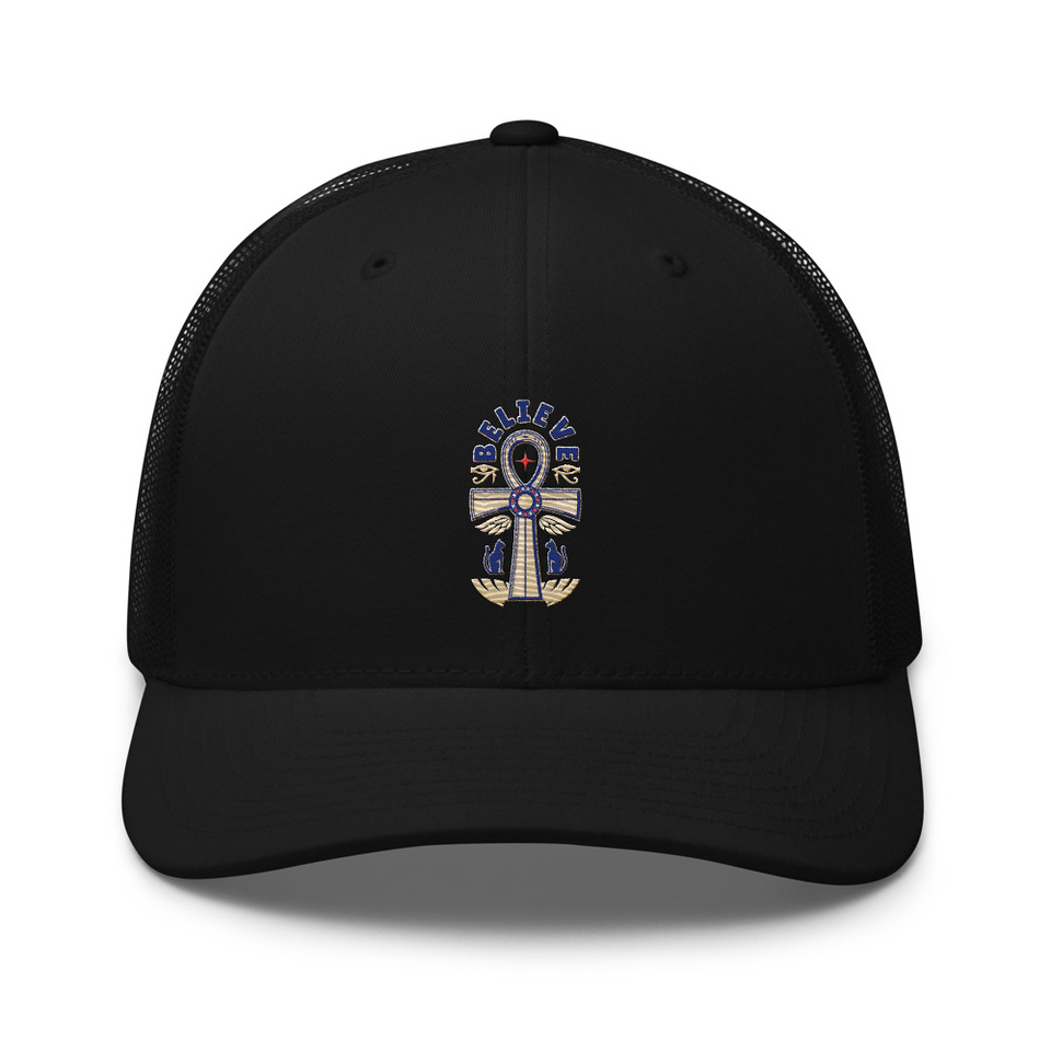 Believe  - Faith Symbol Retro Trucker Hat