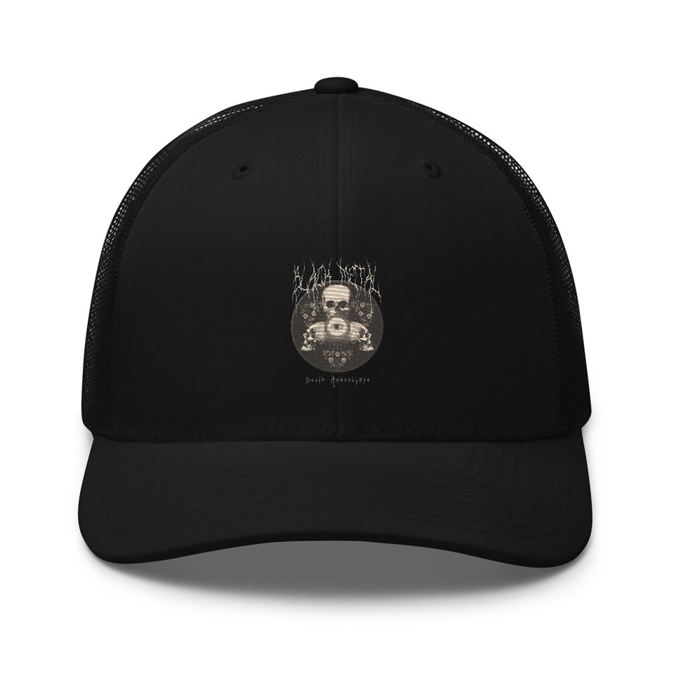 Black Metal - Hardcore skull theme design Retro Trucker Hat