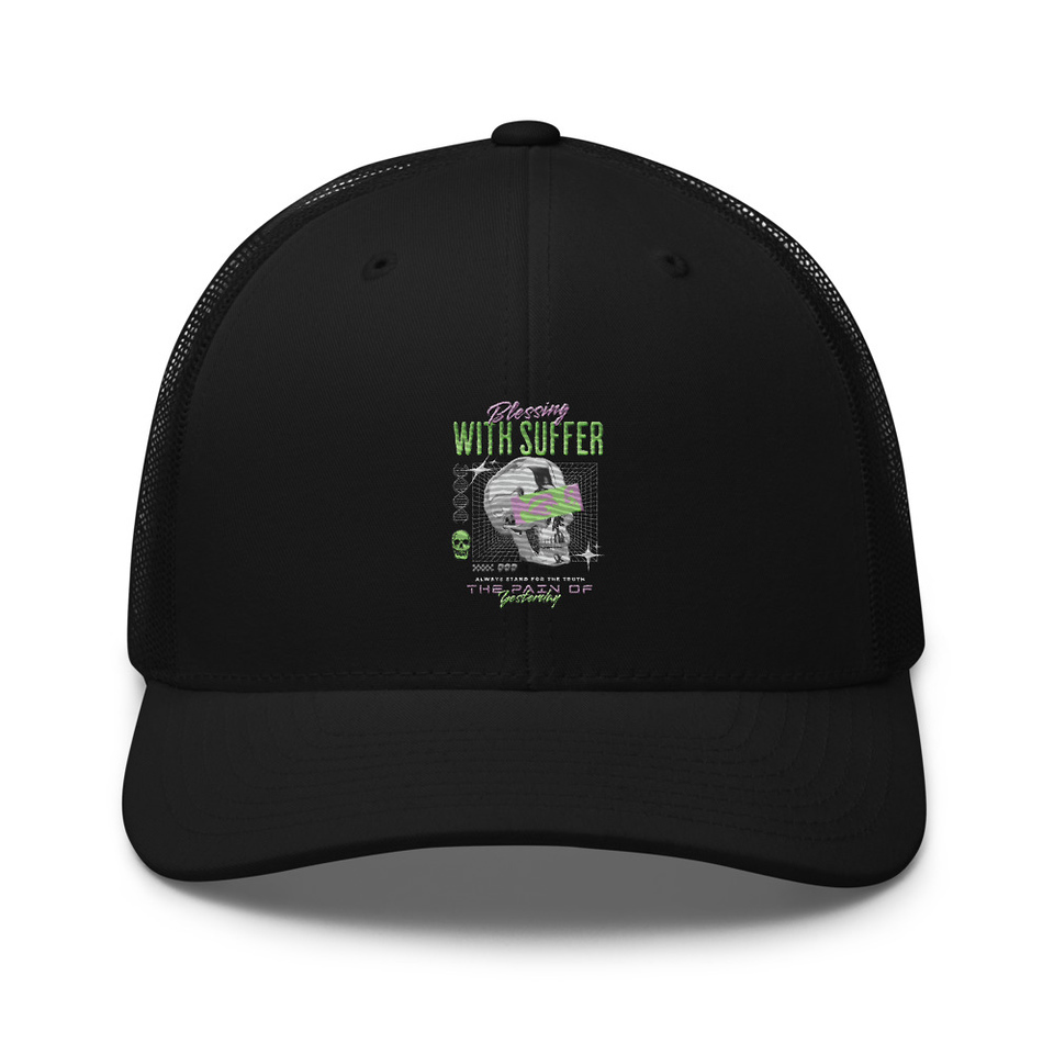Blessing With Suffer Retro Trucker Hat