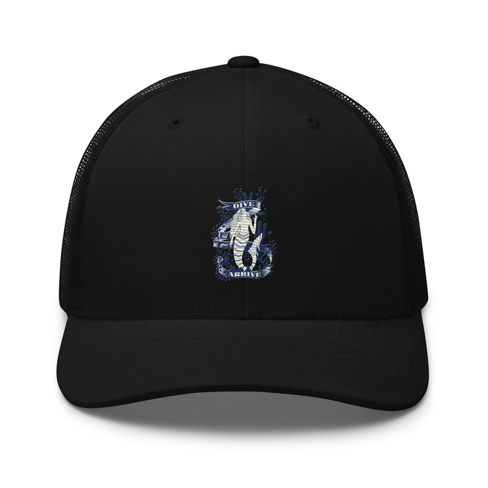 Blue Mermaid - Nautical Retro Trucker Hat