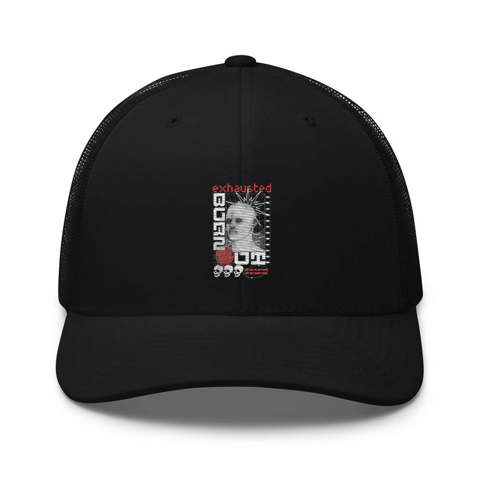 Burn Out - Futuristic 3D Head Retro Trucker Hat