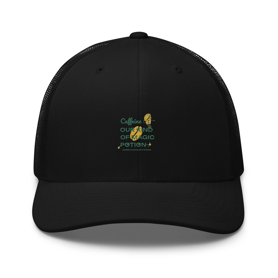 Caffeine Cartoon Retro Trucker Hat