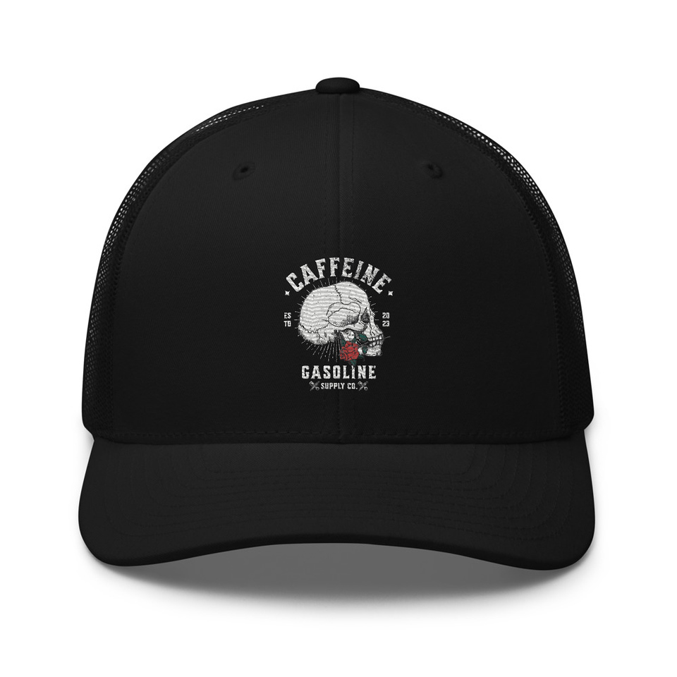 CAFFEINE GASOLINE Retro Trucker Hat