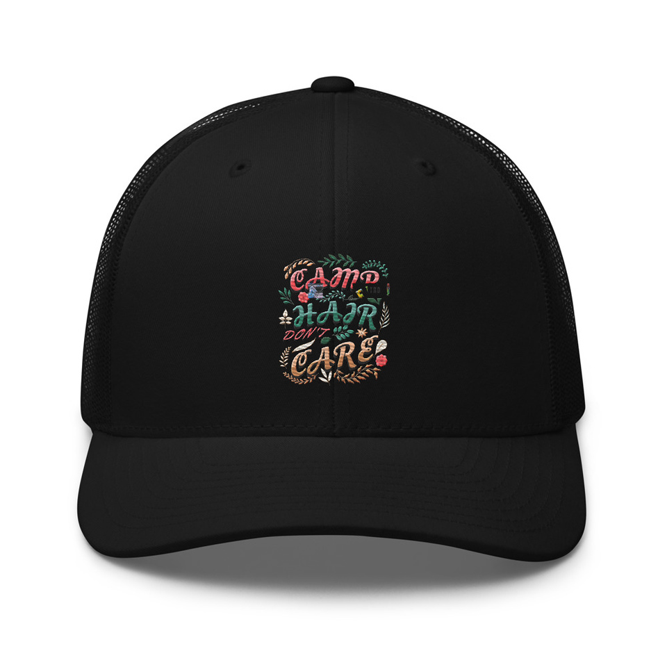 Camp Hair Don't Care Retro Trucker Hat