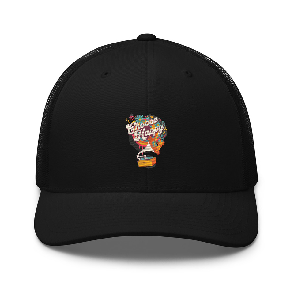 Choose Happy - Retro Music Retro Trucker Hat