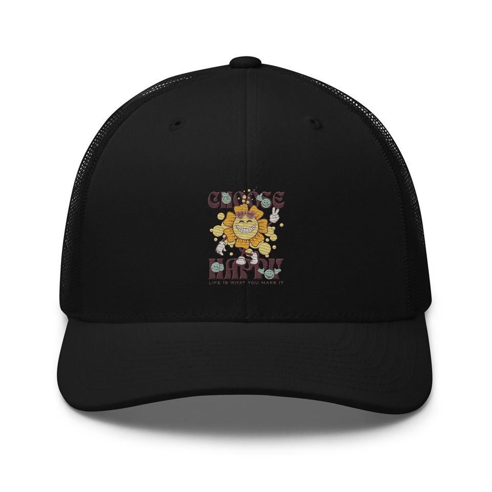 Choose Happy Retro Trucker Hat