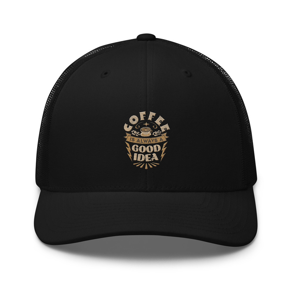 Coffee is always a good idea - Lightning Bolt Retro Trucker Hat