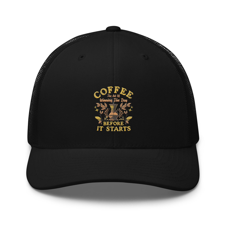 Coffee, The art of Winning The Day Retro Trucker Hat